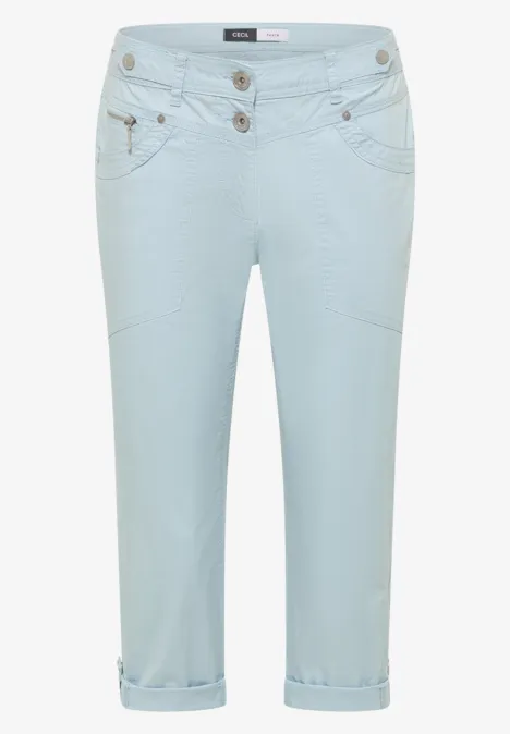 Mid Waist Casual Fit Hose mit Turn Up diamond blue