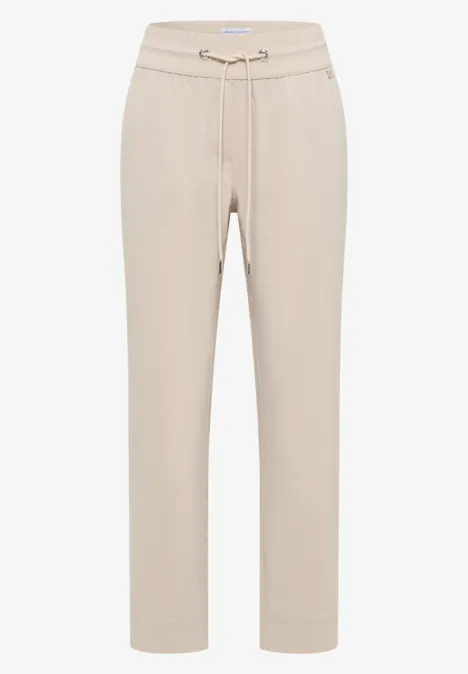 Mid Waist Slim Leg Hose im Casual Fit grain beige