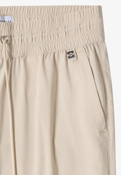 Mid Waist Slim Leg Hose im Casual Fit grain beige