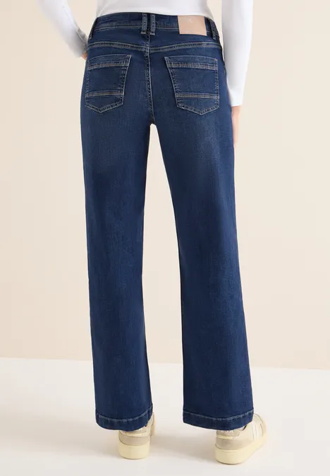 Jeans met gallonstrepen Dark blue wash