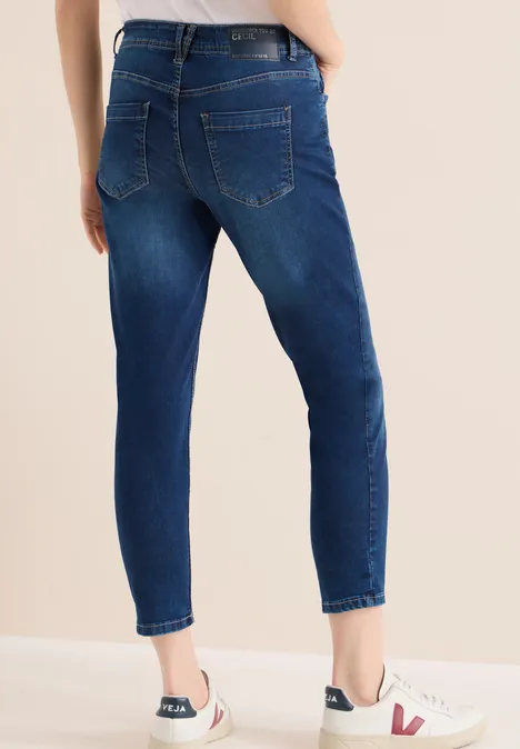 Mid Waist Slim Leg Jeans im Casual Fit Dark blue wash