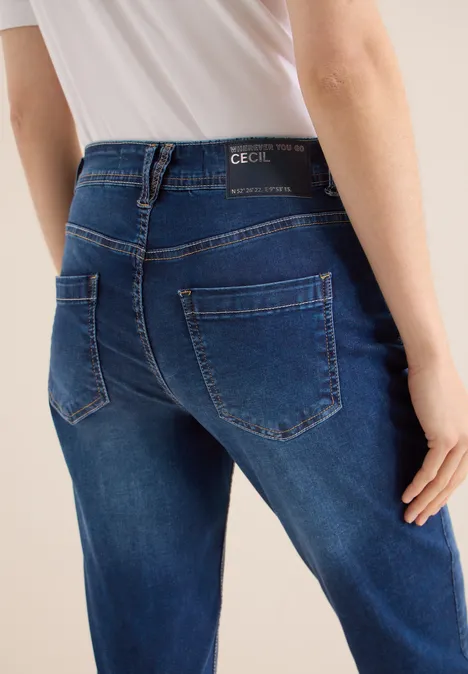 Mid Waist Slim Leg Jeans im Casual Fit Dark blue wash