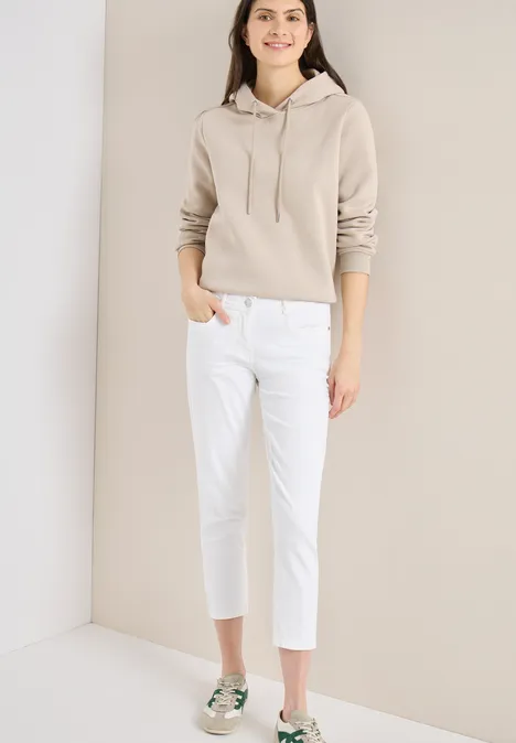 Mid Waist Slim Leg Jeans im Casual Fit White Mid Waist Slim Leg Jeans im Casual Fit White