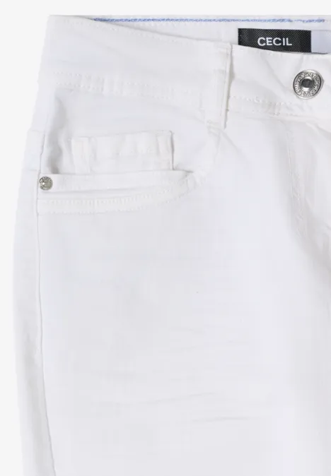 Mid Waist Slim Leg Jeans im Casual Fit White Mid Waist Slim Leg Jeans im Casual Fit White