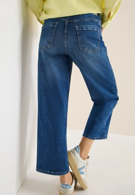 High Waist Wide Leg Jeans Dark blue wash