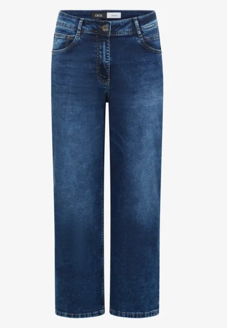 High Waist Wide Leg Jeans Dark blue wash