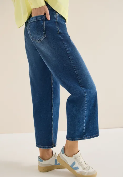 High Waist Wide Leg Jeans Dark blue wash