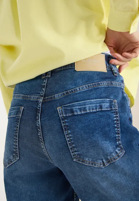 High Waist Wide Leg Jeans Dark blue wash