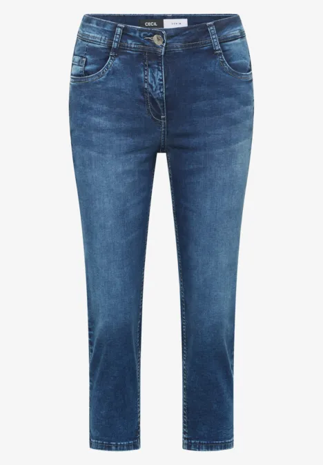 3/4 Slim Leg Jeans im Casual Fit Dark blue wash