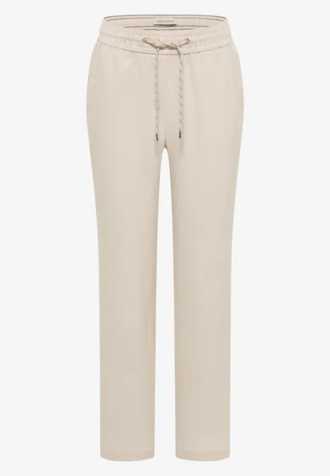 Slim Leg pantalon causal fit en lin macadamia beige Slim Leg pantalon causal fit en lin macadamia beige