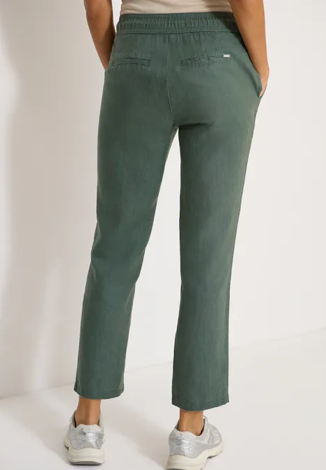 Slim Leg pantalon causal fit en lin just khaki Slim Leg pantalon causal fit en lin just khaki