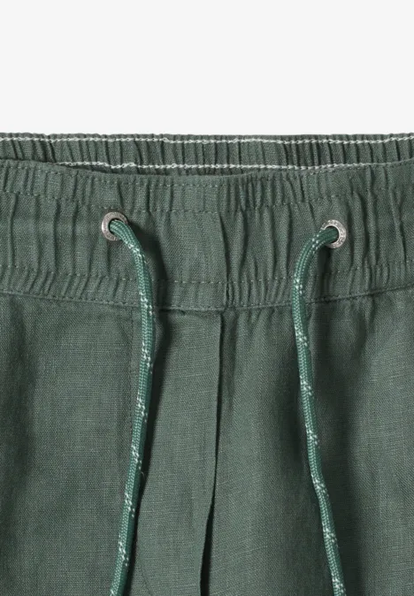 Slim Leg pantalon causal fit en lin just khaki Slim Leg pantalon causal fit en lin just khaki