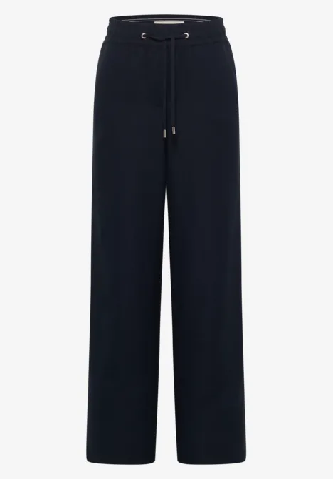 Broek met wijde pijpen in Loose Fit van linnenmix universal blue