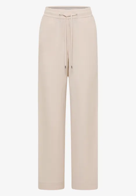 Wide Leg Pantalon Loose Fit en mélange de lin macadamia beige