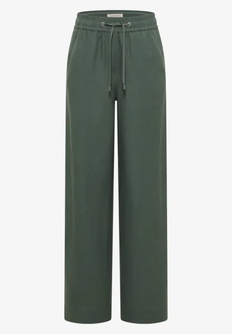 Wide Leg Hose im Loose Fit aus Leinenmix just khaki Wide Leg Hose im Loose Fit aus Leinenmix just khaki