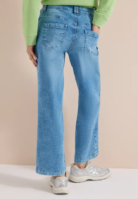 High Waist Wide Leg Jeans im Loose Fit light blue washed