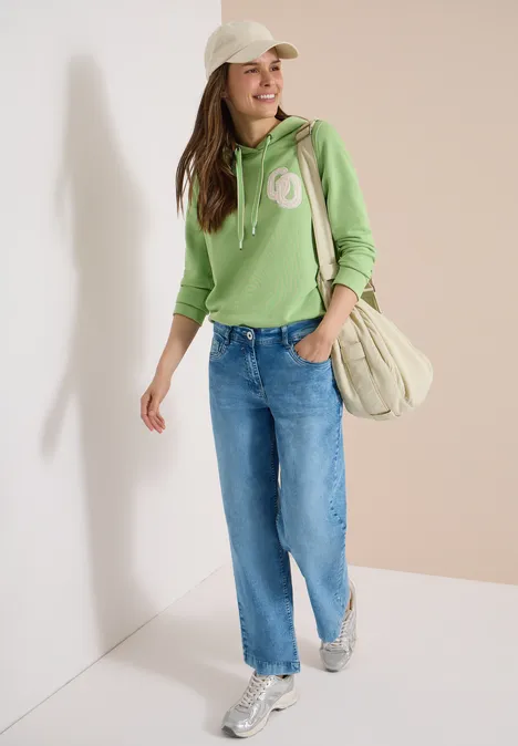 High Waist Wide Leg Jeans im Loose Fit light blue washed