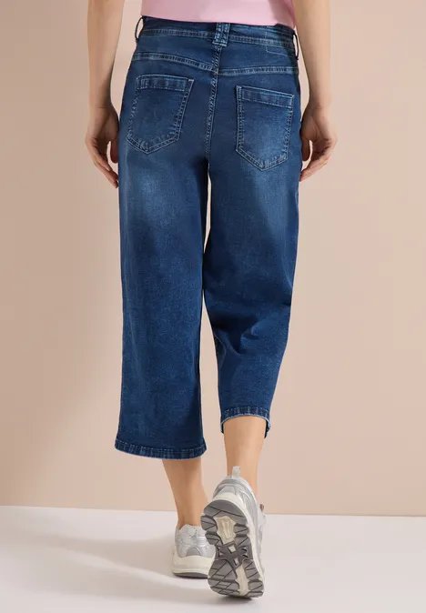 3/4 Wide Legs jeans in Loose Fit Dark blue wash