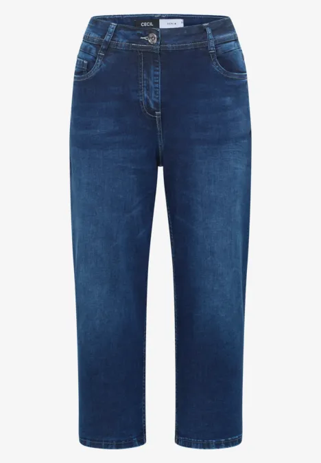 3/4 Wide Legs jeans in Loose Fit Dark blue wash