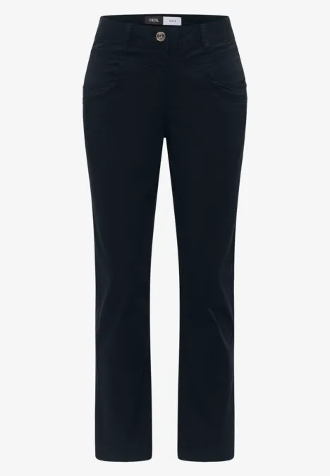 Broek met gewassen look universal blue