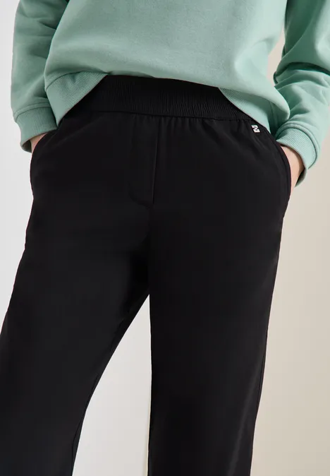 High Waist Wide Leg Pantalon Loose Fit Black