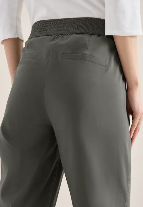 High Waist Wide Leg Pantalon Loose Fit clear khaki