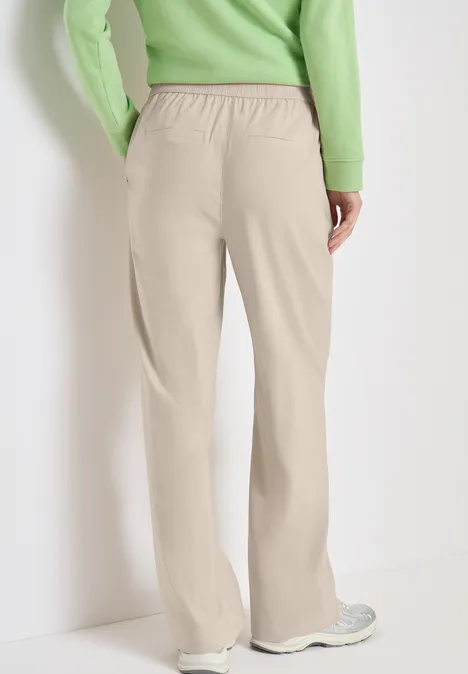 High Waist Wide Leg Pantalon Loose Fit grain beige