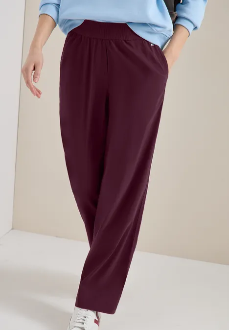 High Waist Wide Leg Pantalon Loose Fit grape red