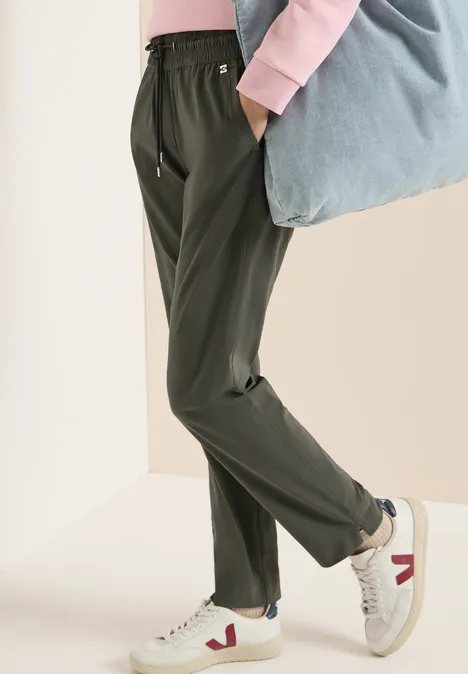 Pantalon Mid Waist Slim Leg en Casual Fit clear khaki