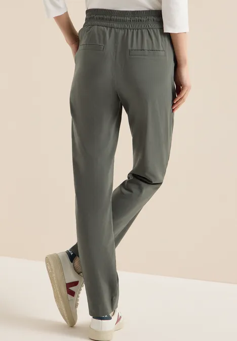 Pantalon Mid Waist Slim Leg en Casual Fit clear khaki