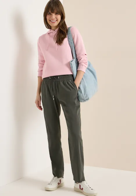 Pantalon Mid Waist Slim Leg en Casual Fit clear khaki