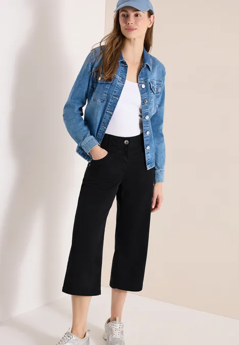 High Waist Flared Leg Hose im Loose Fit Black High Waist Flared Leg Hose im Loose Fit Black