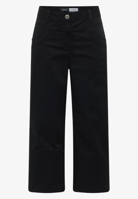 High Waist Flared Leg Hose im Loose Fit Black High Waist Flared Leg Hose im Loose Fit Black