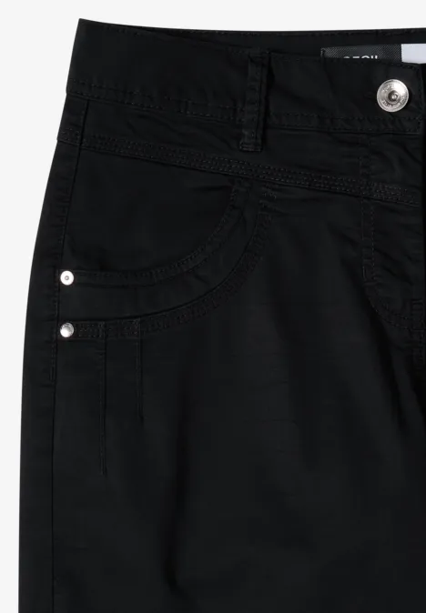 High Waist Flared Leg Hose im Loose Fit Black High Waist Flared Leg Hose im Loose Fit Black