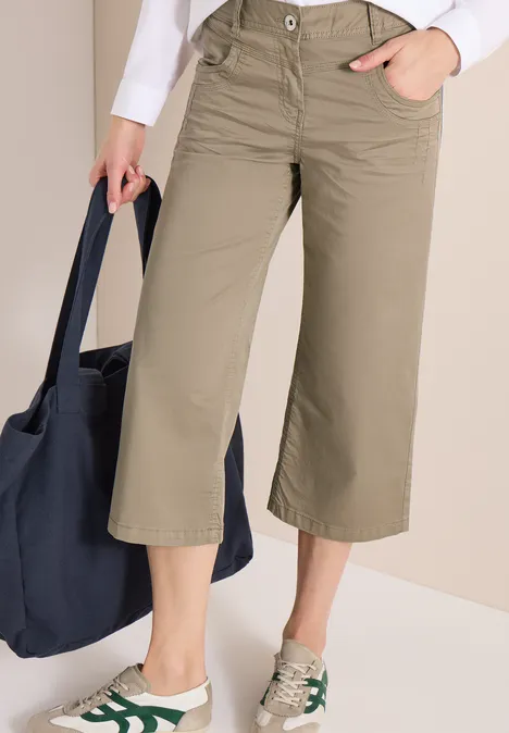 High Waist Flared Leg Hose im Loose Fit smoky taupe