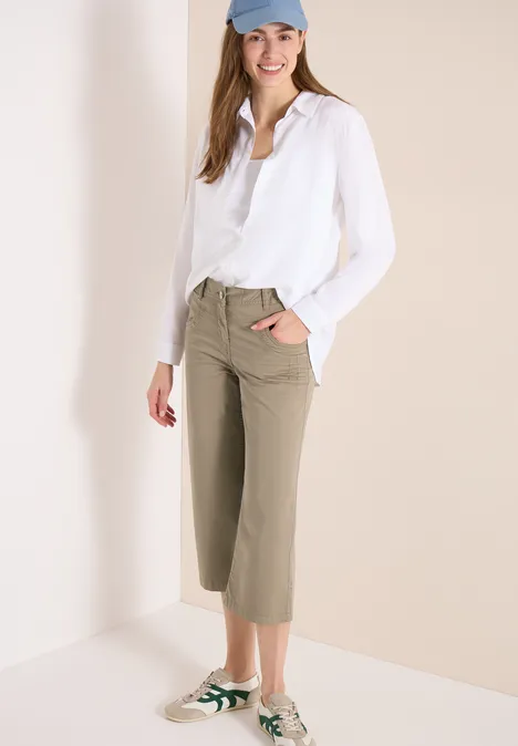 High Waist Flared Leg Hose im Loose Fit smoky taupe