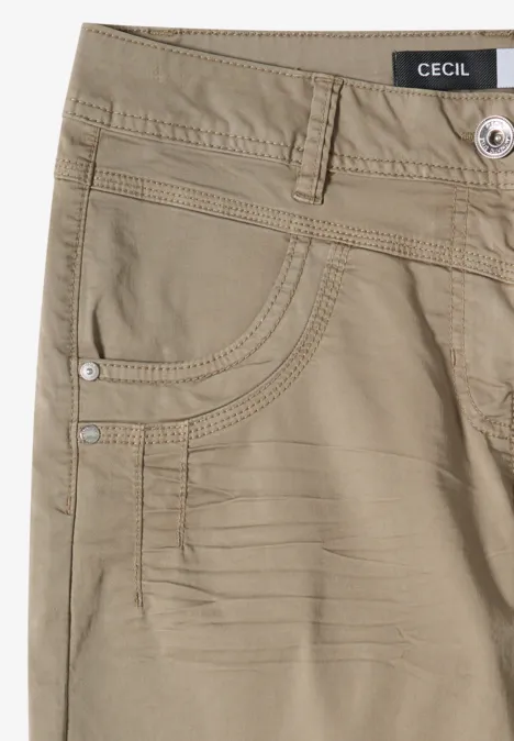 High Waist Flared Leg Hose im Loose Fit smoky taupe