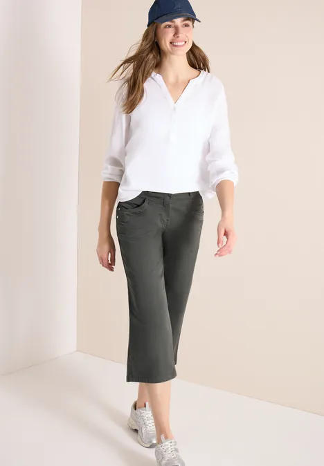 High Waist Flared Leg Hose im Loose Fit clear khaki High Waist Flared Leg Hose im Loose Fit clear khaki