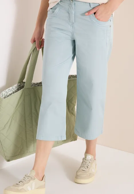 High Waist Flared Leg Hose im Loose Fit diamond blue