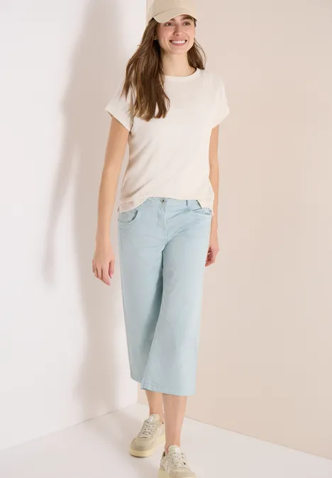 High Waist Flared Leg Hose im Loose Fit diamond blue