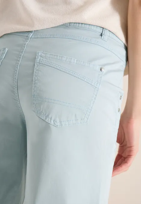 High Waist Flared Leg Hose im Loose Fit diamond blue