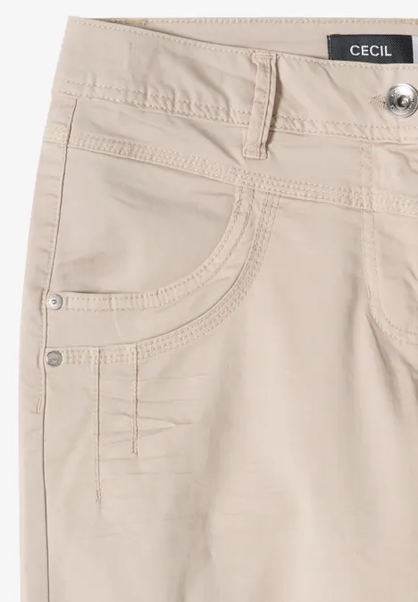 High Waist Flared Leg Hose im Loose Fit grain beige