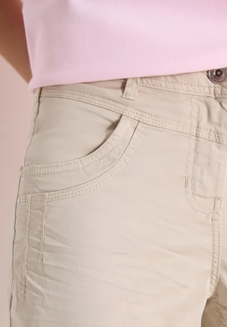 High Waist Flared Leg Hose im Loose Fit grain beige