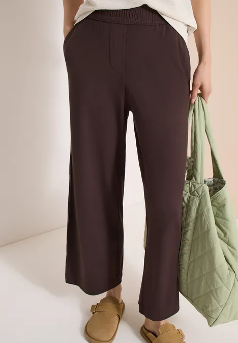 High Waist Wide Leg Hose im Loose Fit brown cacao