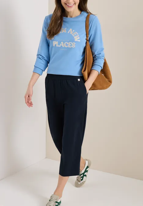 High Waist Wide Leg Pantalon Loose Fit universal blue