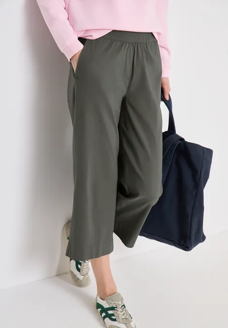 High Waist Wide Leg Pantalon Loose Fit clear khaki