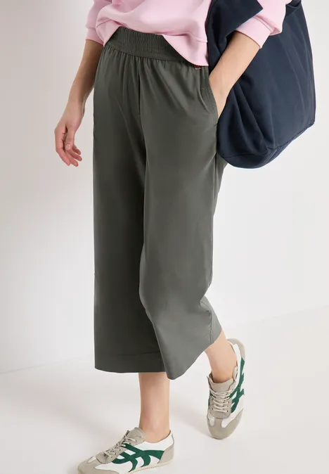High Waist Wide Leg Pantalon Loose Fit clear khaki