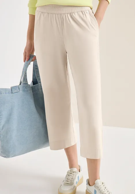 High Waist Wide Leg Pantalon Loose Fit grain beige