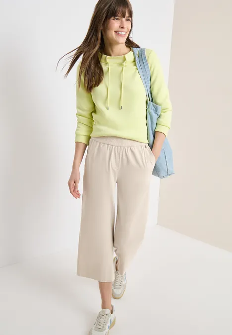 High Waist Wide Leg Pantalon Loose Fit grain beige