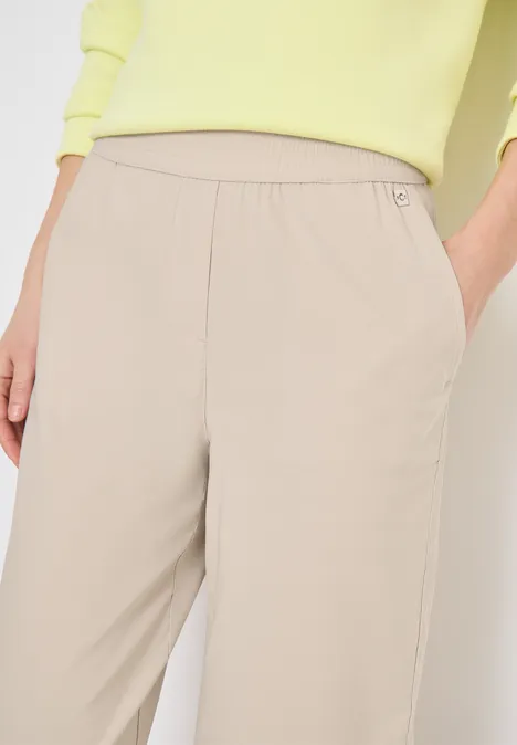 High Waist Wide Leg Pantalon Loose Fit grain beige